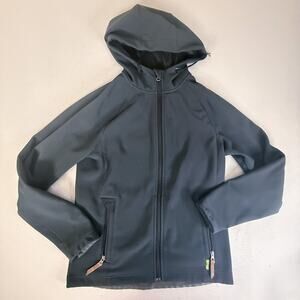 Kathmandu Softshell Hooded Jacket Fleece Lined Black Full Zip Size S